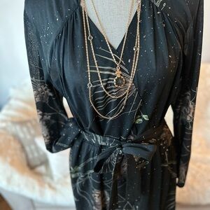 Fun and Festive Black Floral Dress